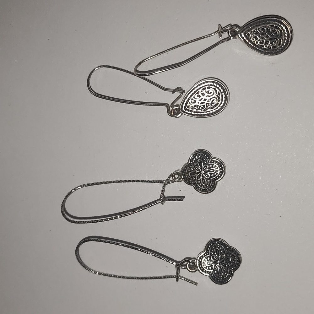 Elegant Silver Dangle Earrings Bundle